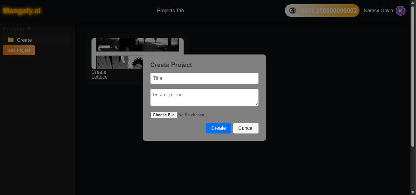 Add Project Screen